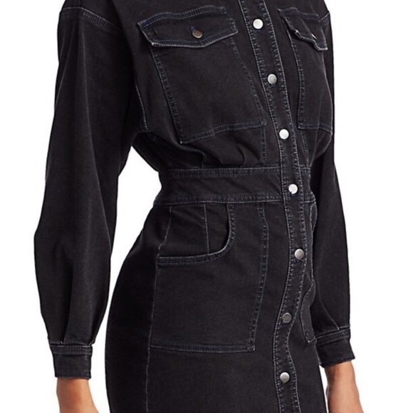 Zara Dresses & Skirts - Zara Black Denim Button-Up Dress Women Size M